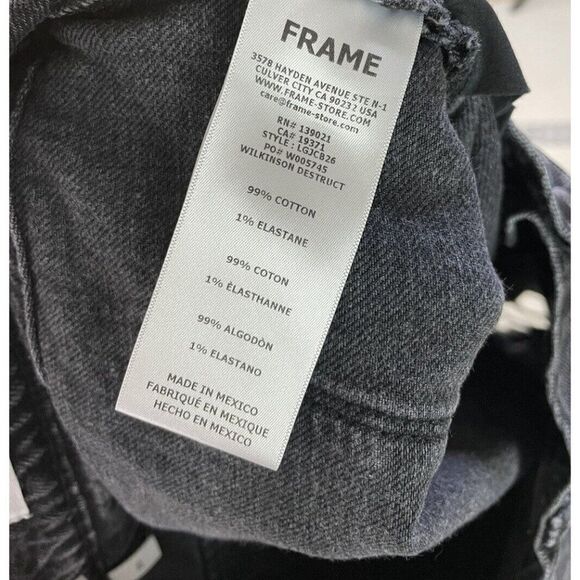 Frame Le Garçon Crop Boyfriend Denim Jeans Women Size 26 Black - Picture 6 of 10